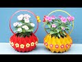 Creative Idea Of Beautiful Colorful Flower Pots From Discarded Plastic Bottles