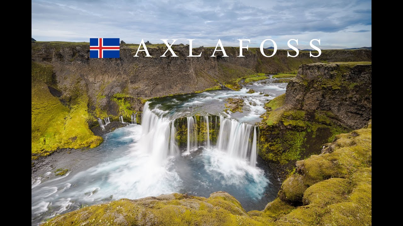 Axlafoss - A Beautiful Waterfall in the Highlands Iceland - 4K Drone Video — Axlafoss, Iceland — video poster