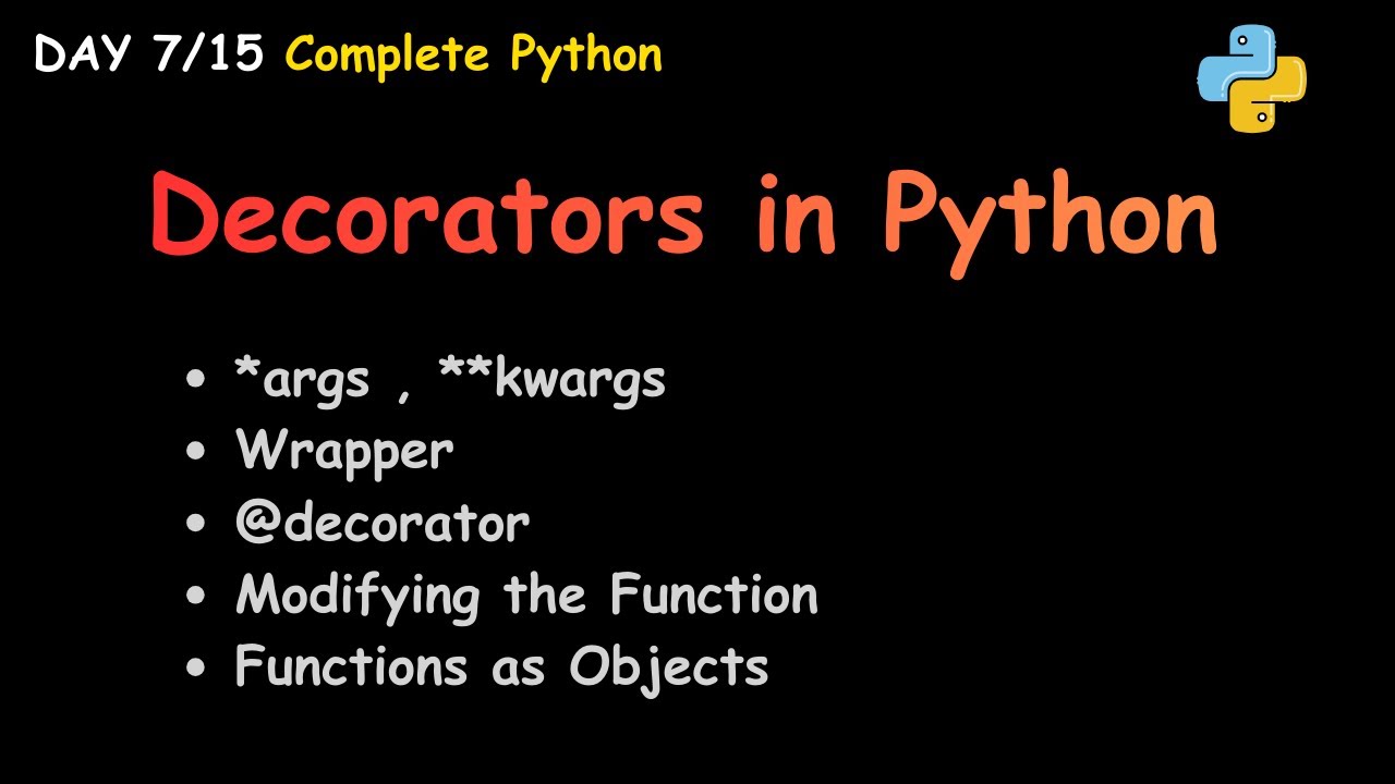 Decorators in Python | Full Concept with Examples | Day-7 - YouTube