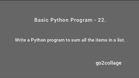 EP 22 | Language Python | Basic Program I go2collage