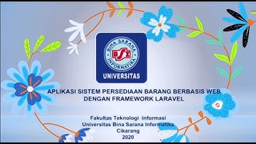 APLIKASI SISTEM PERSEDIAAN BARANG BERBASIS WEB DENGAN FRAMEWORK LARAVEL