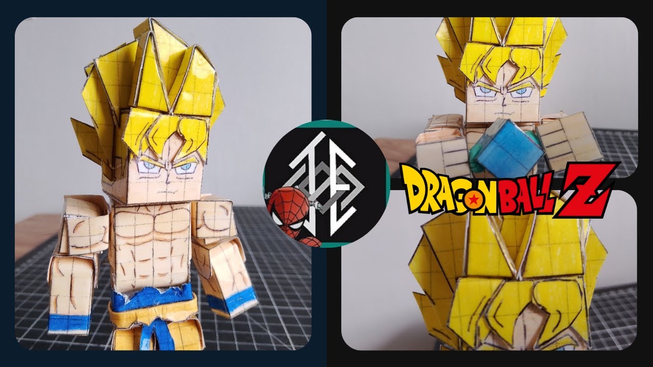 Como hacer a GOKU SUPER SAYAYIN 100% DE PAPEL (Papercraft)