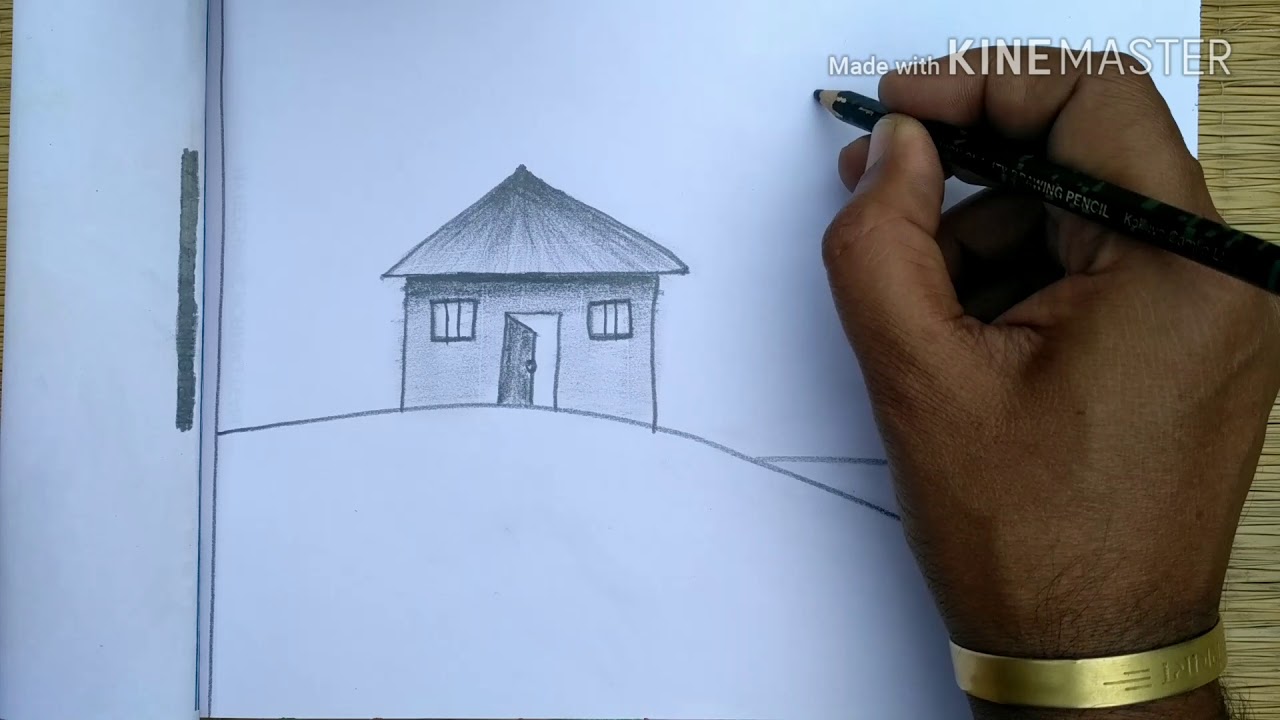 How to drawing a house with pencil sketch. - YouTube