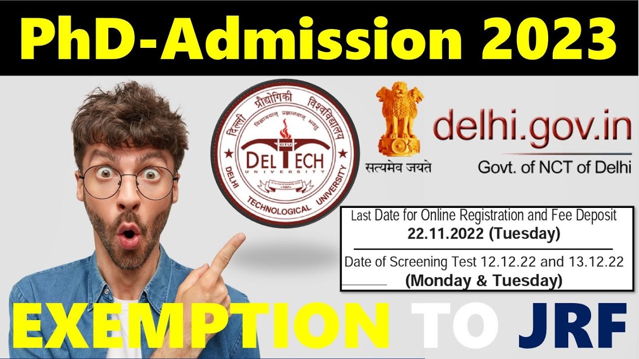 delhi university phd admission 2023