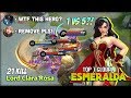 Toxic 21 KIll! 1 vs 5?! Let's do this! Lord Clara'Rosa Top 1 Global Esmeralda ~ Mobile Legends