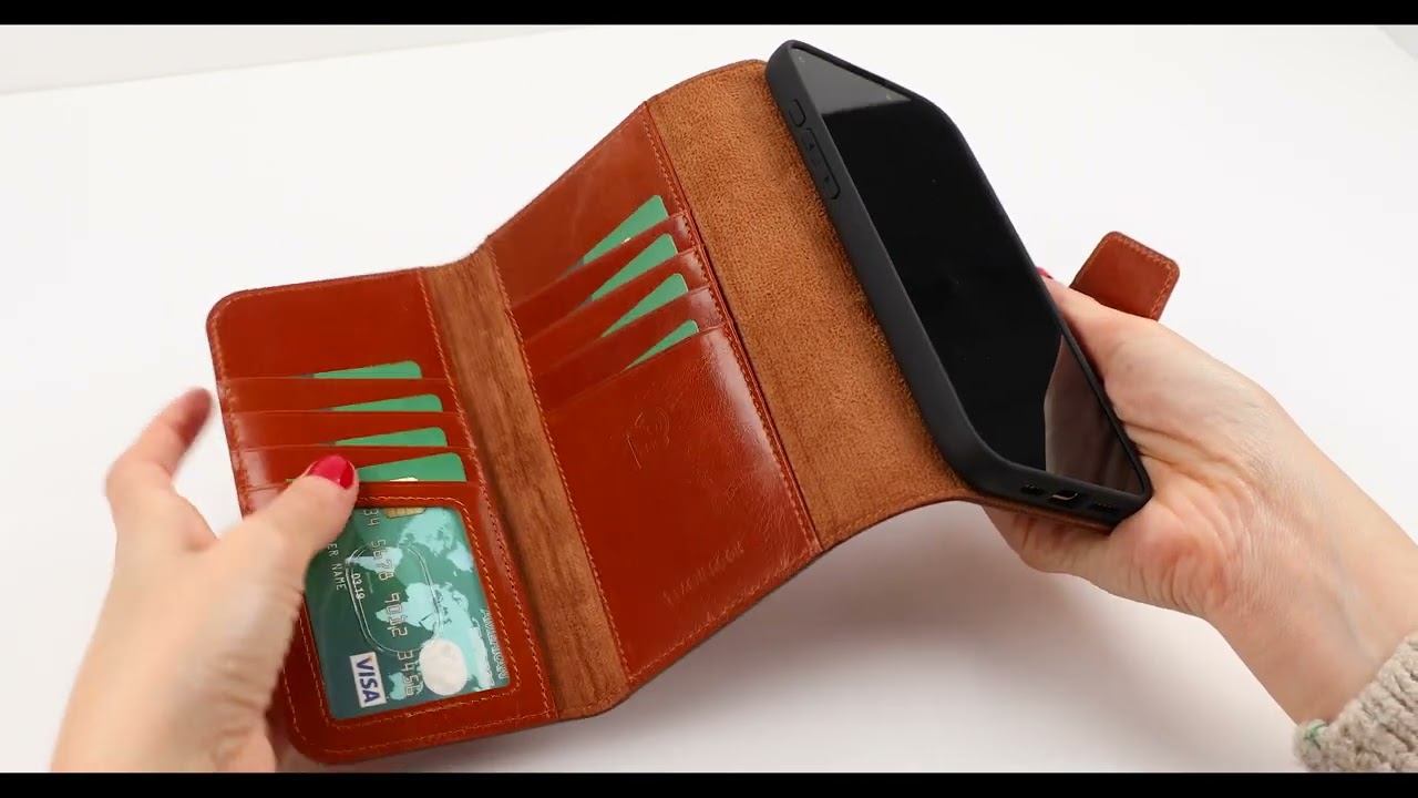 Tudor Tri-Fold Leather Wallet Case for iPhone 15 Plus – Distressed