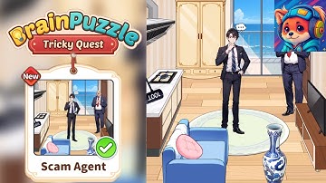 Brain Puzzle Tricky Quest Level 148 Scam Agent exposing the room disguises set up by shady agents