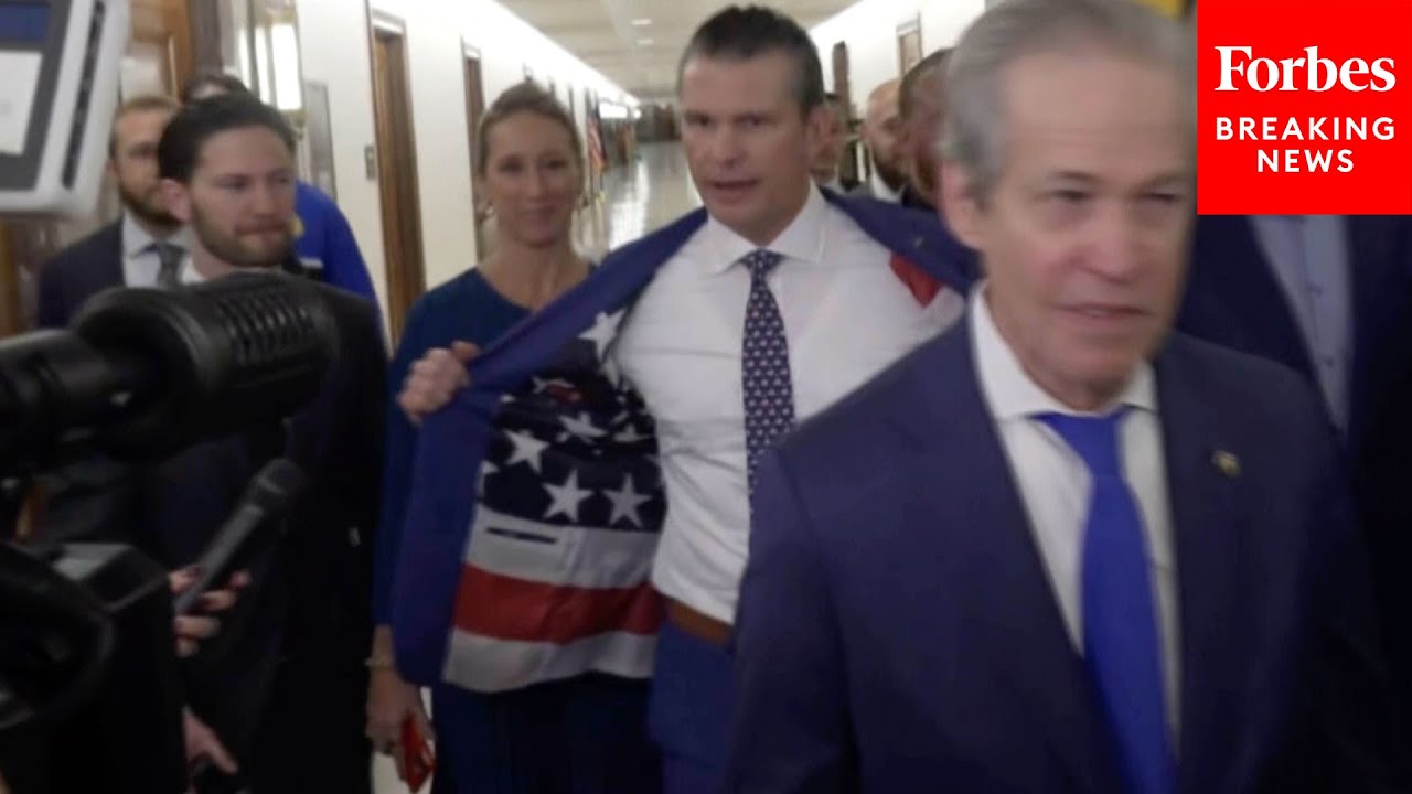 JUST IN: Pete Hegseth Flashes American Flag Inner Lining To Suit Jacket: 'This Is How We're Feeling'
