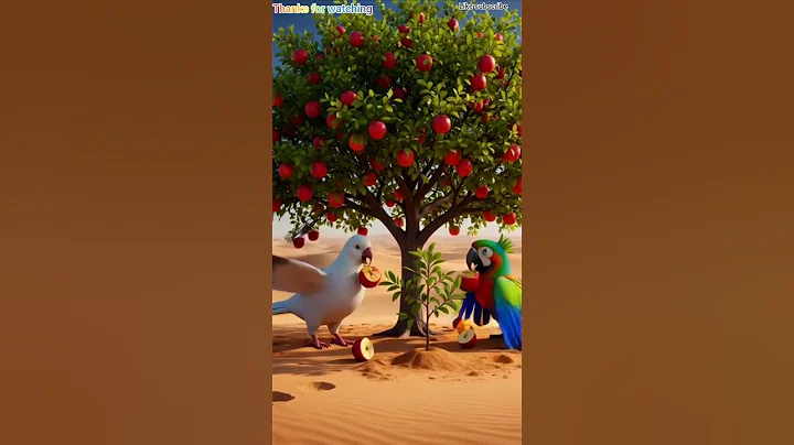 "Desert Apple Tree | Parrot & Pigeon’s Emotional Story in 3D Animation" #parrot #pigeon #apple tree