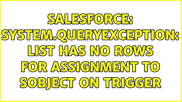 Salesforce: System.QueryException: List has no rows for assignment to SObject on Trigger