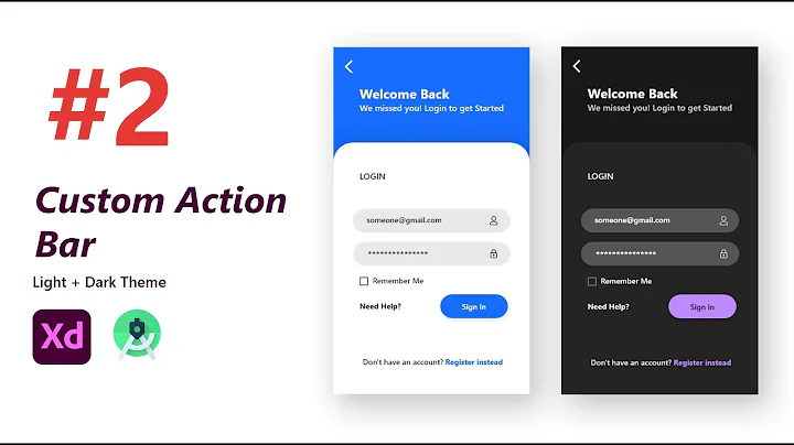 Custom Action Bar - Modern Login Screen UI Design | Part 2 | Android Studio