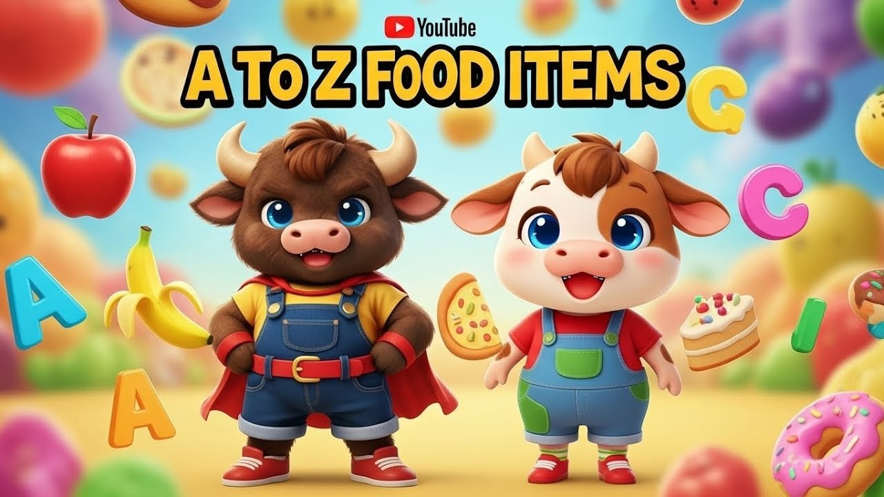 A to Z Food Items | ABC Learning Video for Kids | BuddyLand ABC