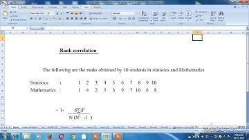 Rank correlation- Statistics - Explain in Tamil