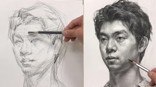 Draw a young man's portrait in Pencil by Fine Art Academy 10,863 views 9 months ago 6 minutes, 1 second