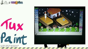 Tux Paint tutorial.. #Stamp tool #Magic tool---Grass tool