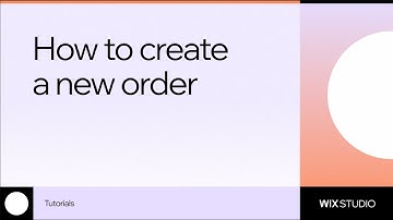 How to manually create a new order in an Online Store on Wix Studio