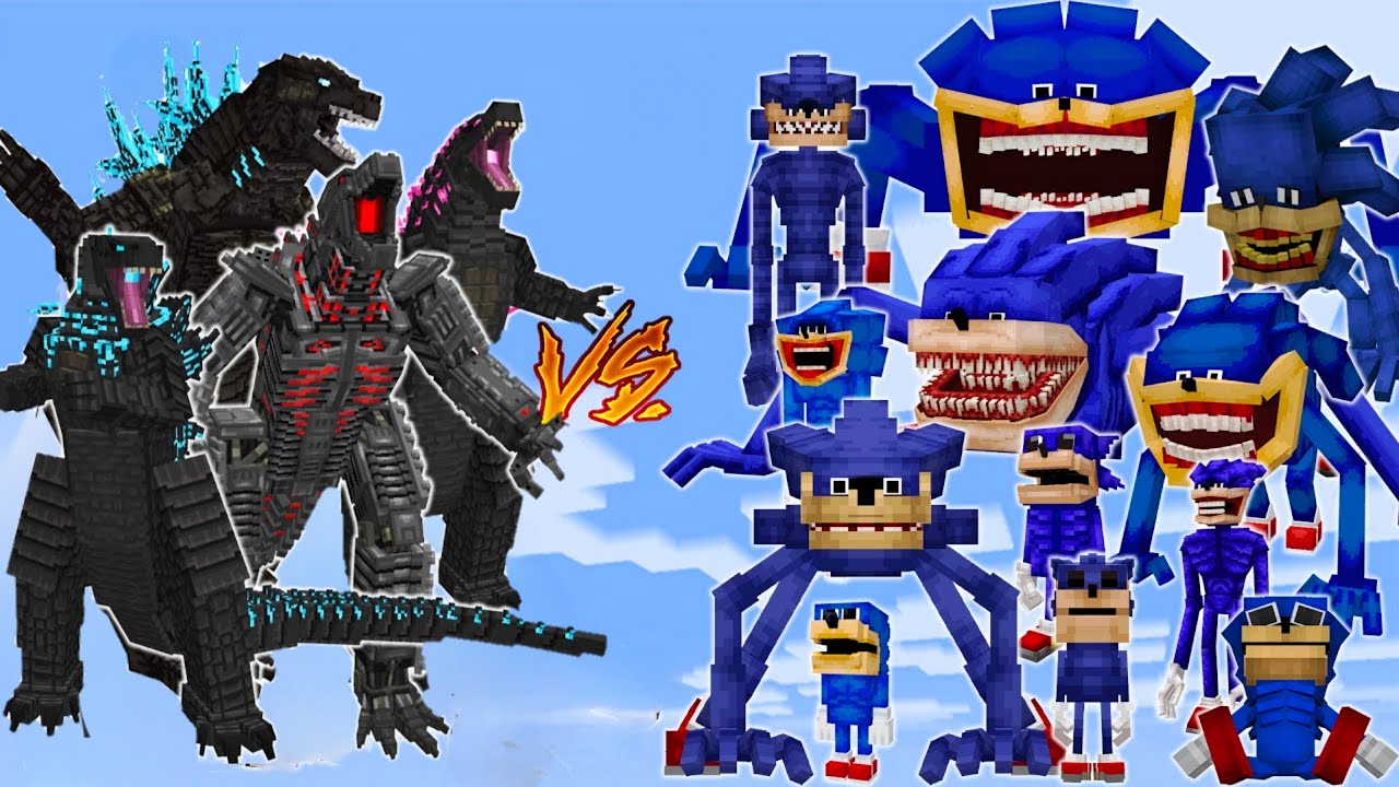 SHIN GODZILLA vs SHIN SONIC in Minecraft PE