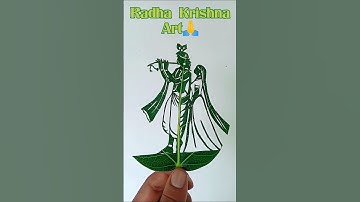 Radha Krishna Art Using Leaf, #shorts #radhakrishna #krishna #art #radha #drawing #trending #radhe