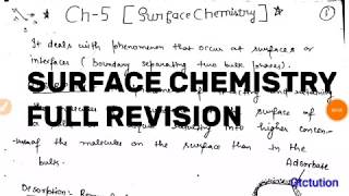 Surface Chemistry Full Chapter : Chemistry 12 Unit 5 Full Revision | CBSE & Other Board Exams JEE