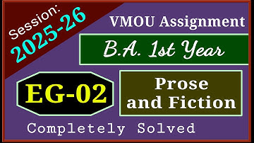 VMOU EG 02 Assignment July 2025 January 2026 Kota Open BA English Assignment 1st Year 2025-26 Solved