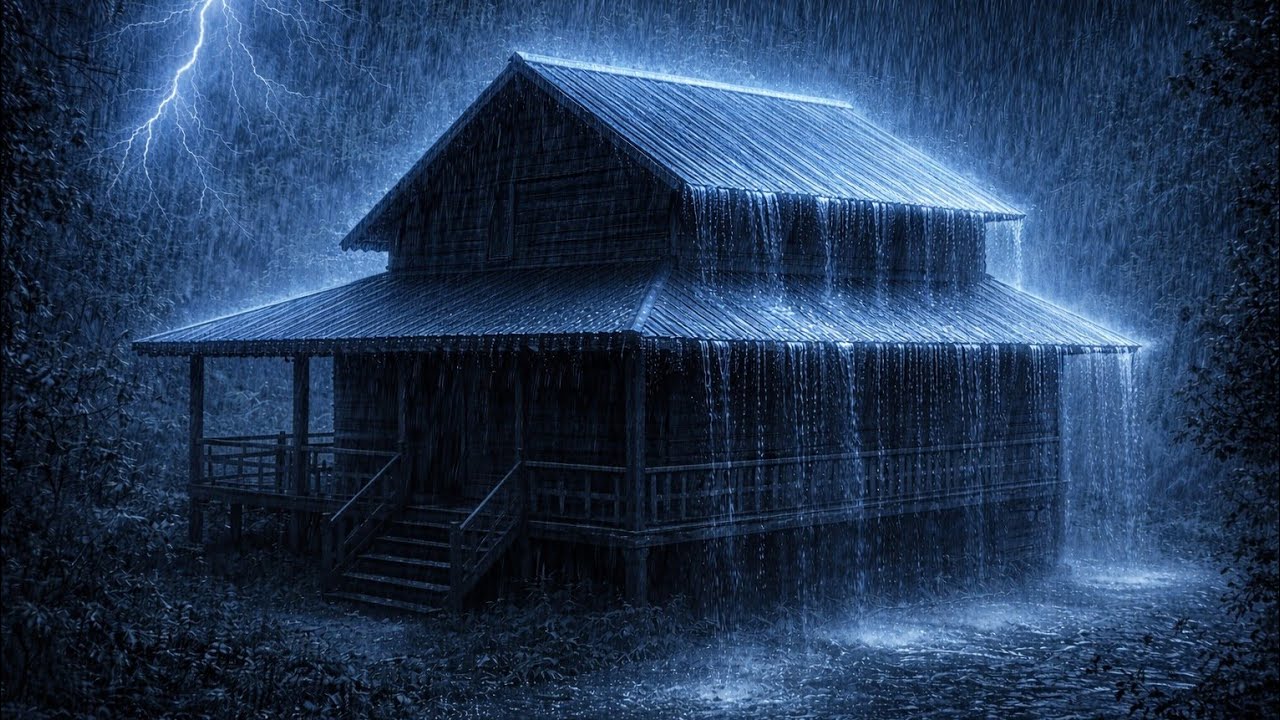 99% Guaranteed to Fall Asleep in Minutes with Heavy Rain on a Tin Roof ⛈️