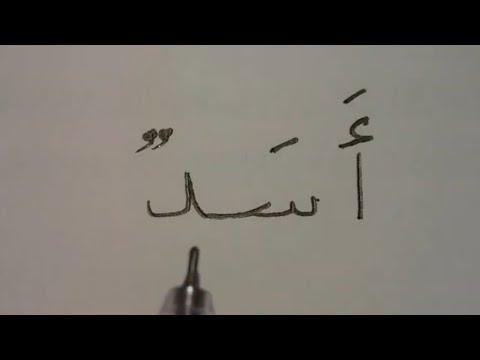 تعليم الكتابة كتابة كلمة أسد أسد