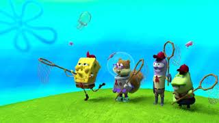 SpongeBob Blows Bubbles with a Jellyfish net