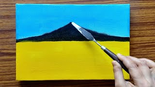 Wheat field painting ||🌾💓🌾|| #Daily acrylic class #51||🍁 Acrylic painting techniques for beginners||