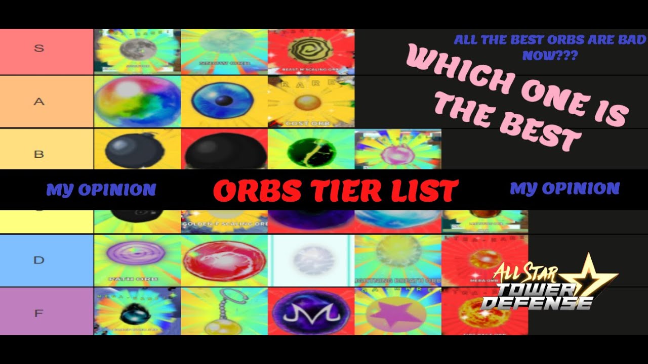 ORBS TIER LIST ON ALL STAR TOWER DEFENSE (MY OPINION) 