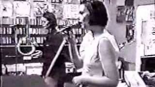 Stereolab Peng! 33 and Super Falling Star at a record shop performance.