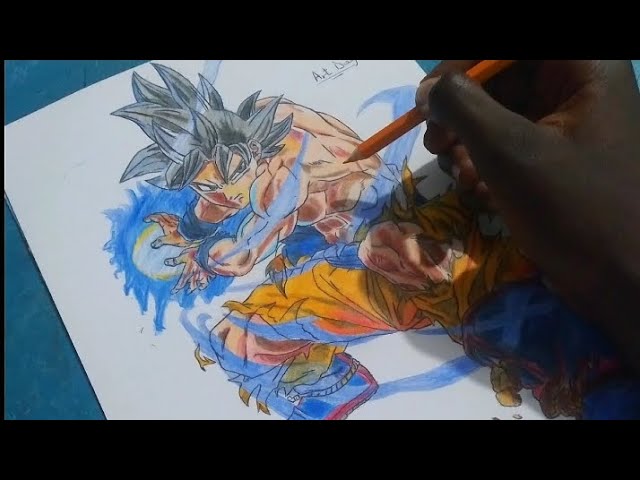 Hello everyone!! Just wanted to share with you all my speed drawing video  of EX BLU Kid Goku. Hope you like it. Pd: this was part of my UI Goku  mural. 