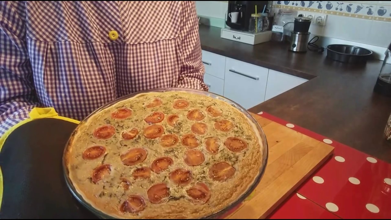 QUICHE DE ESPINACAS Y TOMATES CHERRY  CON MASA QUEBRADA EN MAMBO!!