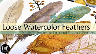How to Paint Beautiful Watercolor Feathers Tutorial (quick and easy tips!)