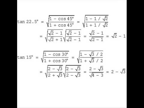 Tan X 2 1 Cos 2x 1 Cos 2x Youtube