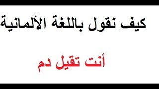 تعلم اللغة الألمانية مع دجلة 111  جمل من اختياركم