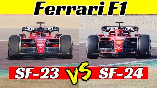 Ferrari SF-23 Vs Ferrari SF-24 - Split Screen Virtual Comparison - Charles Leclerc at Fiorano 🏁