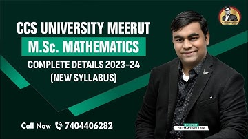 CCS University Meerut M.Sc. Mathematics New Syllabus Complete Details 2023-24
