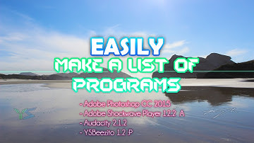 Make a text list of your installed programs, EASY
