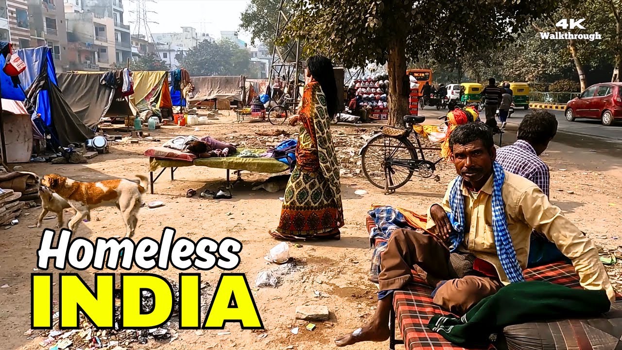 Real India 🇮🇳 Homeless Migrants Struggle | Silent Slum Walk Documentary | 4K HDR