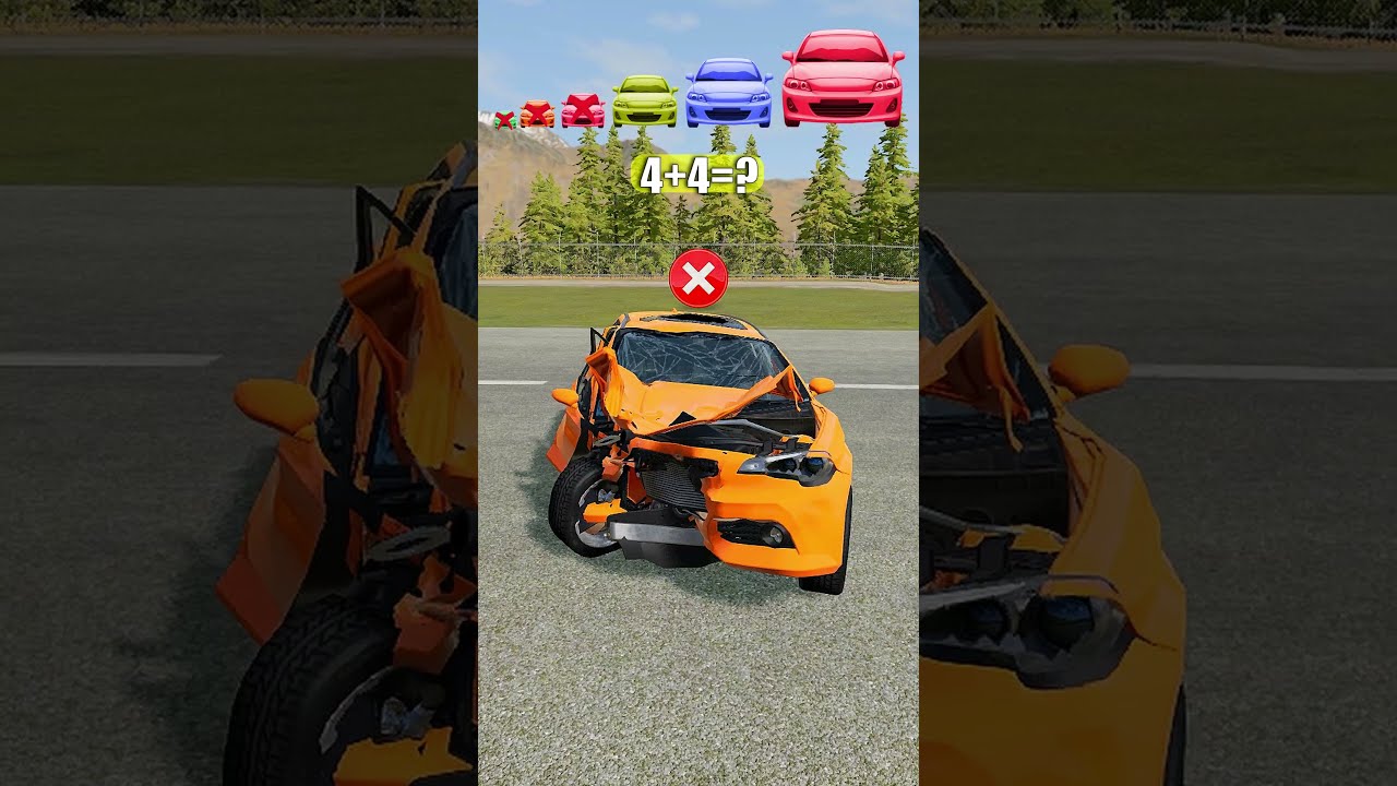 Big And Small Cars Vs Br Patapim BeamNG Drive Shorts