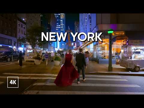 New York, الولايات المتحدة | جولة ليلية في المدينة 4K | 16 سبتمبر 2026