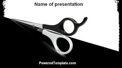 Black And White Scissors PowerPoint Template by PoweredTemplate.com