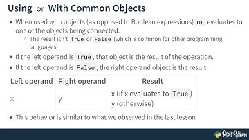 Using the Python or Operator