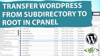 How to Move WordPress Website from Root Directory to Subdirectory / Subfolder  in cPanel / Hosting