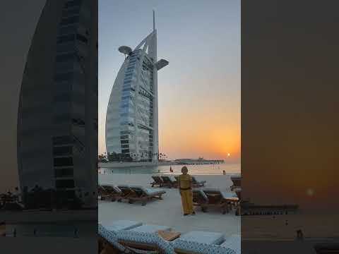 BEAUTIFUL SUNSET AT BURJ AL ARAB DUBAI #trending #viral #satisfying #beautiful #sunset #shortvideo