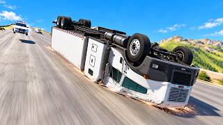 Car & Truck Escape Police Chase - INSANE Downhill Mayhem | BeamNG.drive Crashes & Speed Test #4 screenshot 2