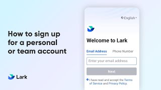 Lark 101 | How to sign up for a personal or team account screenshot 3