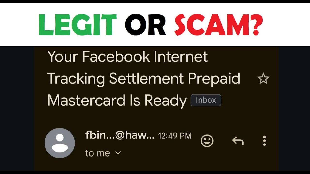 Facebook Internet Tracking Settlement Email Prepaid Mastercard – Legit or Scam?