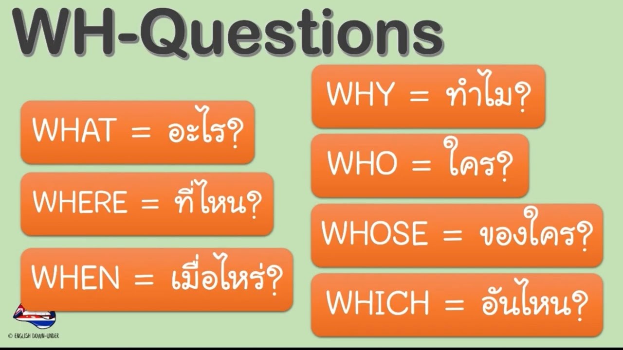 Wh Questions หลักการสร้างประโยคคำถามภาษาอังกฤษ - Youtube