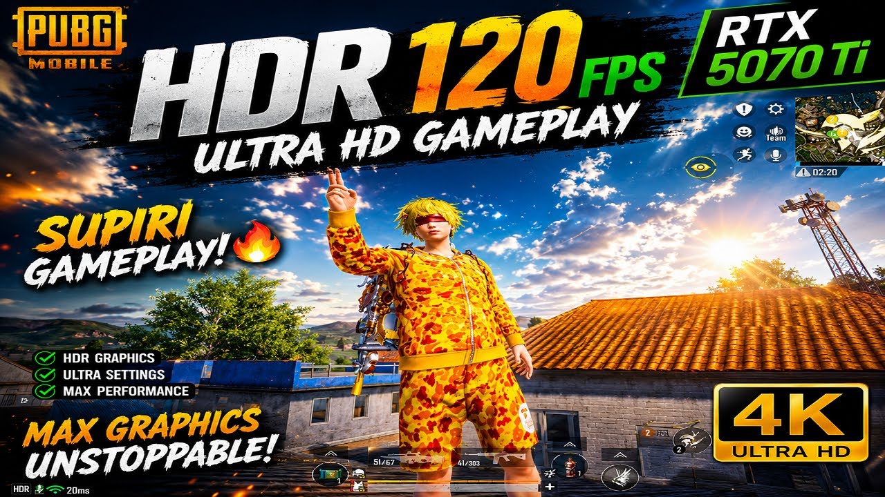 HDR 120 FPS | RTX 5070 Ti RUSH GAMEPLAY 😱 Ultra Smooth PUBG Mobile Emulator